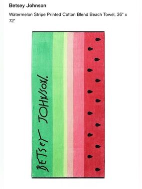 Betsy Johnson Summer Watermelon Beach Towel